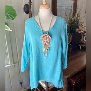 Turquoise Linen Tunic from LA Fixsun Small